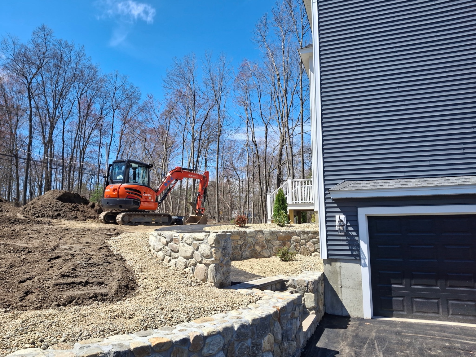 Retaining wall and hardscape installation